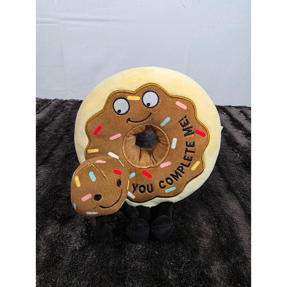 Punchkins You Complete Me Donut Plush Toy Removable Donut Hole Sprinkle Gift